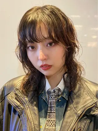 セミロング パーマ レイヤー🎶似合わせ パーマ🎀ナナコのヘアスタイル