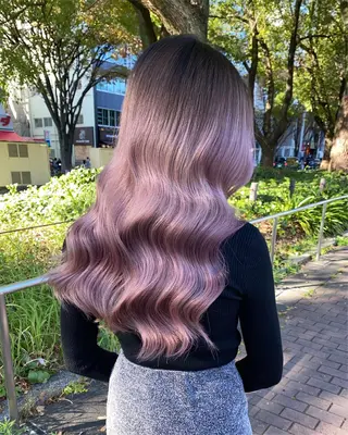 セミロング カラー ブリーチ 透明感HIDEのヘアスタイル
