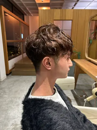 ショート パーマ メンズ 佐藤 悠生 メンズパーマ.カットのヘアスタイル