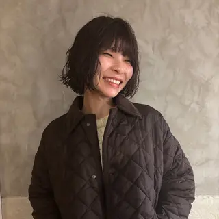 ミディアム カラー パーマ 落合 優樹のヘアスタイル