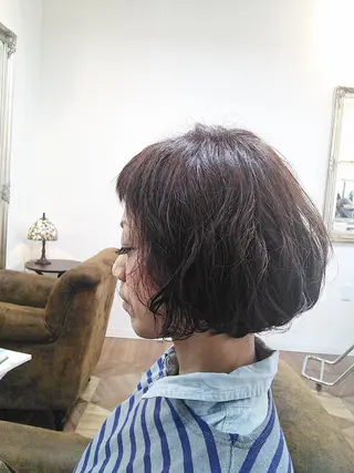 ショート パーマ ノグチ ユウキ/ボブのヘアスタイル