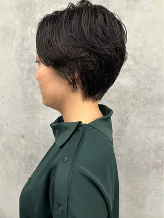 ショート パーマ ボブ/ゆるふわ ボブパーマ/とういのヘアスタイル