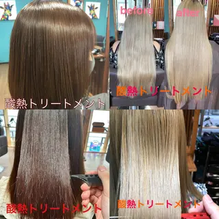 ミディアム カラー 髪質改善×潤艶カラー ⭐️岡田崇彰のヘアスタイル