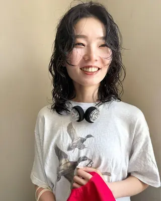 ミディアム パーマ 坂本 裕介のヘアスタイル