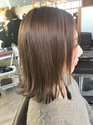 ミディアム カラー 豊中駅3分eha レッスンモデルのヘアスタイル