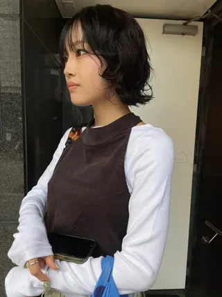ショート 🍁ボブパーマ.レイ ヤーボブ🍁陸来のヘアスタイル