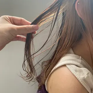セミロング カラー メンズカットパーマ/ ブリーチ高柳将太のヘアスタイル