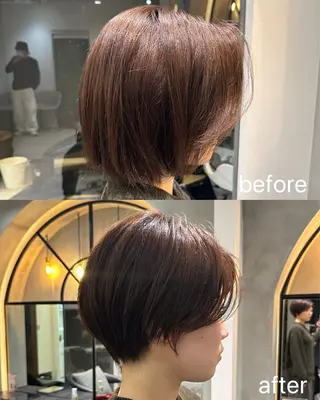 ショート 縮毛矯正/レイヤー taiga🧡のヘアスタイル