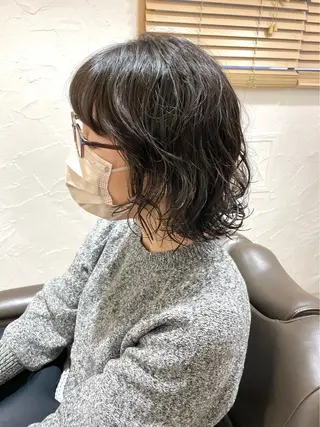 ミディアム パーマ 髪質改善 縮毛矯正/ レイヤー/銀座/本木のヘアスタイル