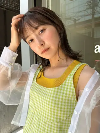 ミディアム 透明感カラー/ミヤタ ヒビキのヘアスタイル