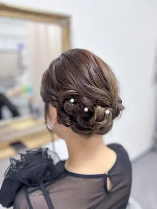 ミディアム ヘアアレンジ ⭐︎moe 【ヘアセット🧸】のヘアスタイル