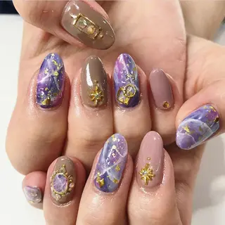 ネイル 渋谷／チップ長さ出し 👑アプレgel-xのネイルデザイン
