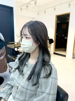 ロング カラー パーマ ヘアアレンジ メンズ キッズ ネイル マツエク・マツパ 似合せレイヤー／ 柔らか透明感カラーのヘアスタイル