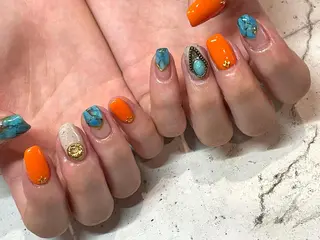ネイル 韓国/ワンホン/長さ 出しつけ放題🎀のネイルデザイン