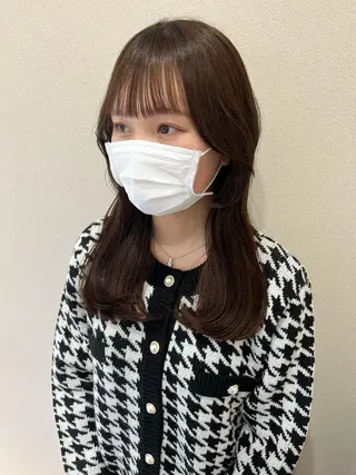 セミロング カラー 外国人対応 佐久間のヘアスタイル