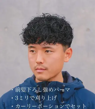 パーマ メンズ メンズショート タチカワユウキのヘアスタイル