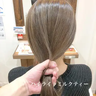 セミロング 横浜ブリーチムラ直し ハイトーン/ブリーチのヘアスタイル