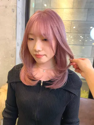 セミロング カラー haruka ♡レイヤー/透明感のヘアスタイル