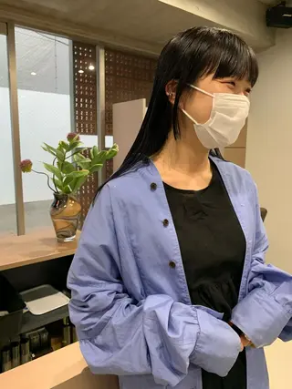 ロング カラー ボブパーマコテ巻き風 パーマNo1深江秀平のヘアスタイル