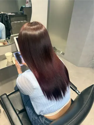 ロング カラー 藤岡 里菜のヘアスタイル