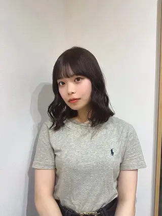 ミディアム 透明感カラー🫧 🍒久留米美容室のヘアスタイル