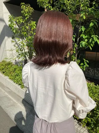 ミディアム ✨色持ちの良い艶 カラー✨蟹江真世のヘアスタイル