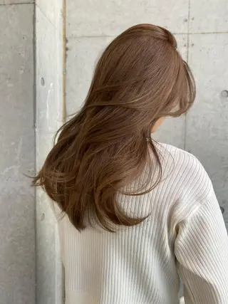 ロング カラー Saki/レイヤー/ 柔色カラー/顔まわりのヘアスタイル