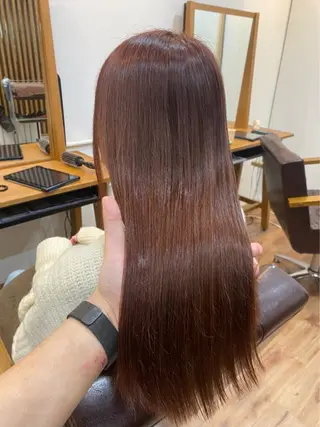 ミディアム カラー 髪質改善&縮毛矯正 カット/soyaのヘアスタイル