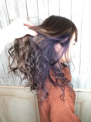 セミロング カラー デザインカラー🎨 下北沢 / 磯部のヘアスタイル