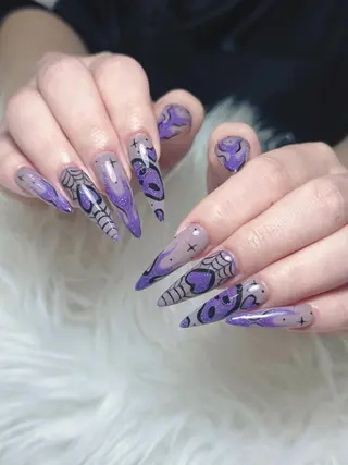 カラー ロング yuna ユナのネイルデザイン