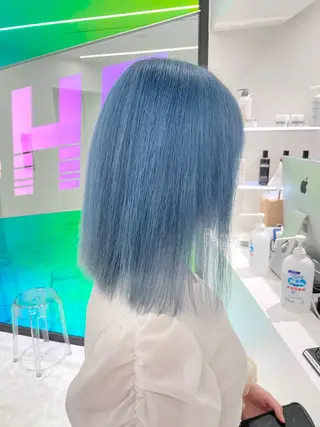 ミディアム カラー 🤍💕ブリーチカラ ーAyaka💕🤍のヘアスタイル
