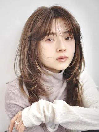セミロング カラー 前田 裕介のヘアスタイル