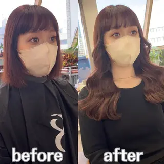 ロング カラー MOE🐈⬛🎀 エクステ/ワンホンのヘアスタイル
