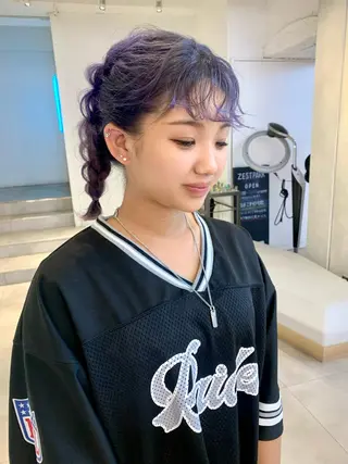 ミディアム カラー ヘアアレンジ Kureha/ネイル トレンドヘアのマツエク・マツパデザイン