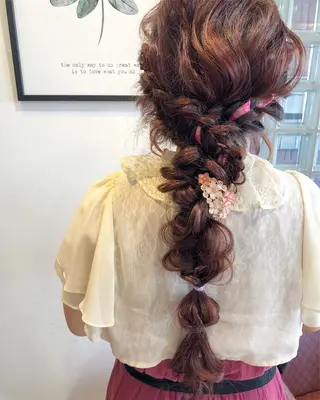 ロング ヘアアレンジ 髪質改善、エクステ 山口卓哉のヘアスタイル