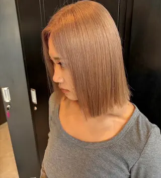 ミディアム カラー ✨髪質改善✨ハイトー ンカラー⭐️藤沢のヘアスタイル