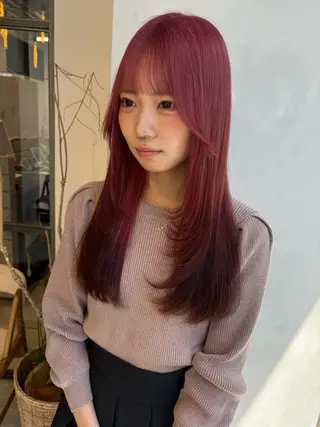 ロング 渋谷ハイトーン/ デザインカラー阿部のヘアスタイル