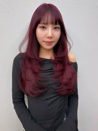 ロング カラー パーマ ✨コテ巻き風パーマ ✨川合佑哉のヘアスタイル