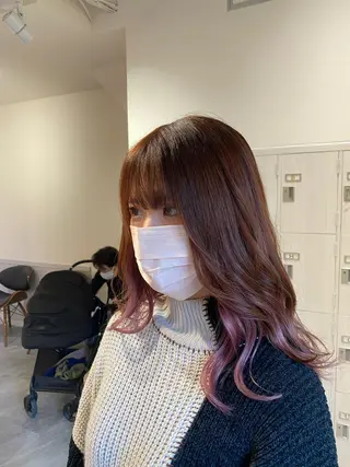 セミロング カラー 美髪・透明感カラー 西川仁弥のヘアスタイル