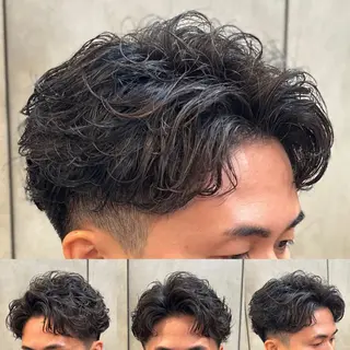 ショート パーマ メンズ トミモト アユムのヘアスタイル