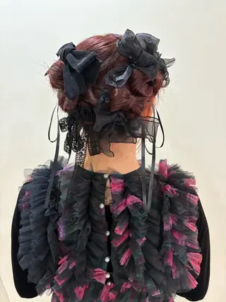 ミディアム ヘアアレンジ まつ毛パーマ/ ゆうかのマツエク・マツパデザイン
