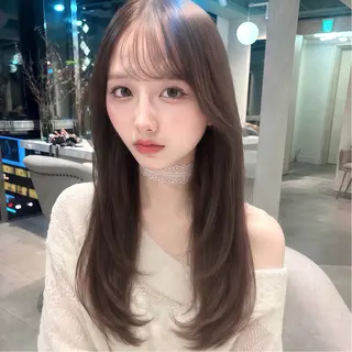 ロング 顔周り/レイヤー/ 銀座/kaede🎀のヘアスタイル