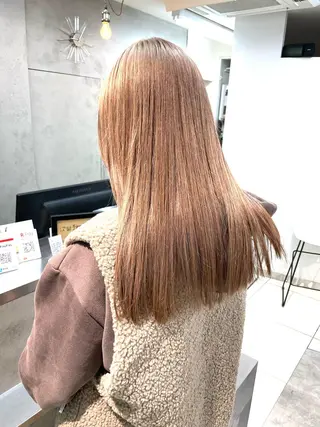 セミロング カラー ボブ/透明感ベージュ 🫧クルミ🌟のヘアスタイル