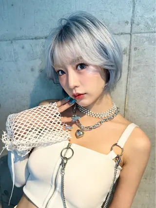 ショート 🤍ムラ修正ブリーチ 🤍原宿/YUUのヘアスタイル