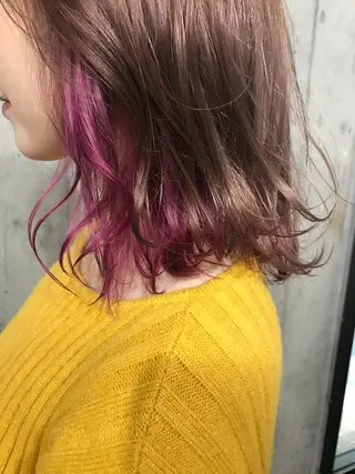ミディアム カラー パーマ ヘアアレンジ メンズ キッズ ネイル マツエク・マツパ サロンドミルク 渋谷高比良のヘアスタイル