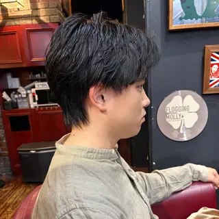 ミディアム パーマ メンズ 似合わせカット/ イシダシュウ⭐️のヘアスタイル