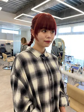 セミロング カラー 韓国ヘア hinaka.のヘアスタイル