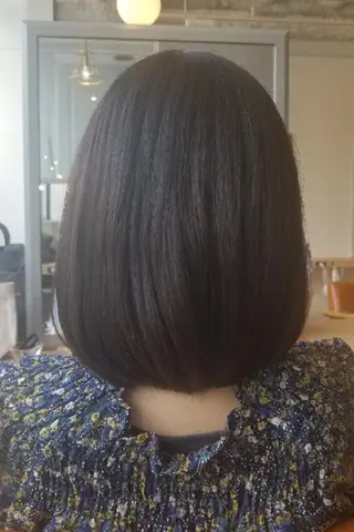ミディアム カラー パーマ ばんの かすみのヘアスタイル