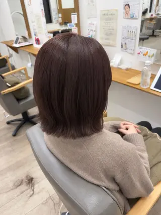 ミディアム ちほ/顔周りレイヤー /ベージュカラーのヘアスタイル