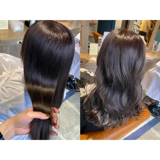 カラー 🩵盛れる顔周り/ 艶カラーemi🩵のヘアスタイル